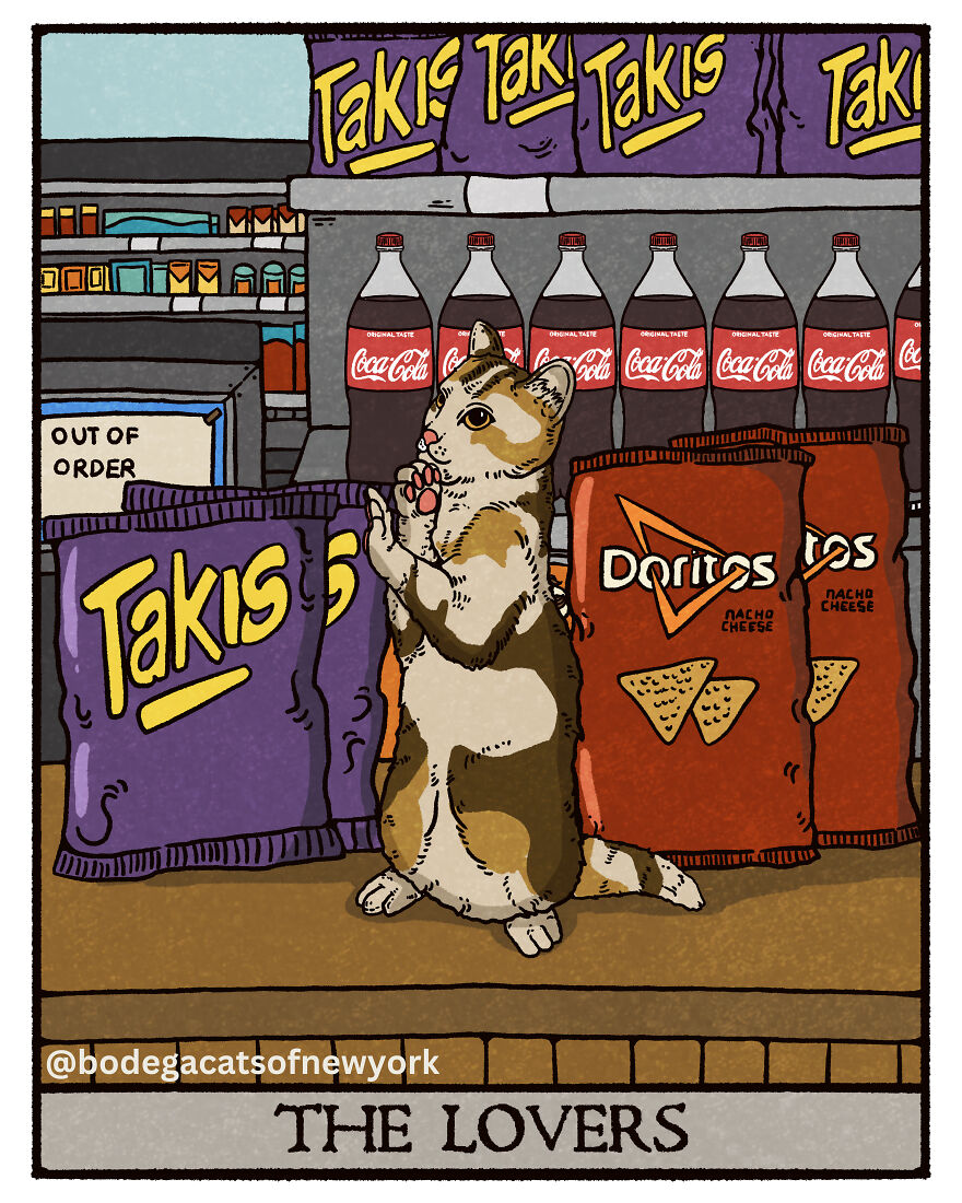 Check Out The First 7 Cards From The Upcoming Bodega Cats Tarot Deck
