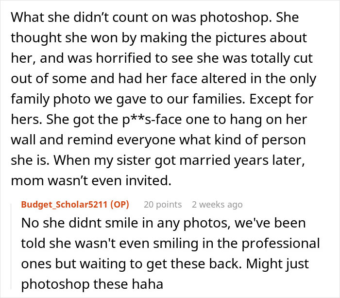 Bride Considers Going No-Contact With MIL After She Selfishly Ruined Their Wedding Day Bride Considers Going No-Contact With MIL After She Selfishly Ruined Their Wedding Day