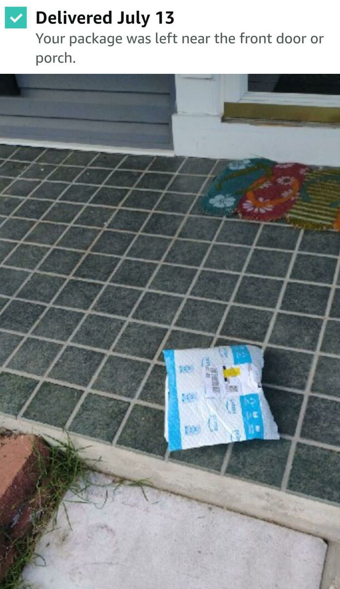 Amazon Delivery Picture Of My Package On My Neighbors Porch. Asked My Neighbor If They Happened To Accidentally Get My Package. "Nope Didn't See It"