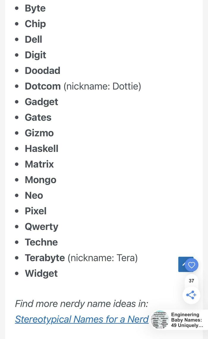 “Tech Inspired Names”