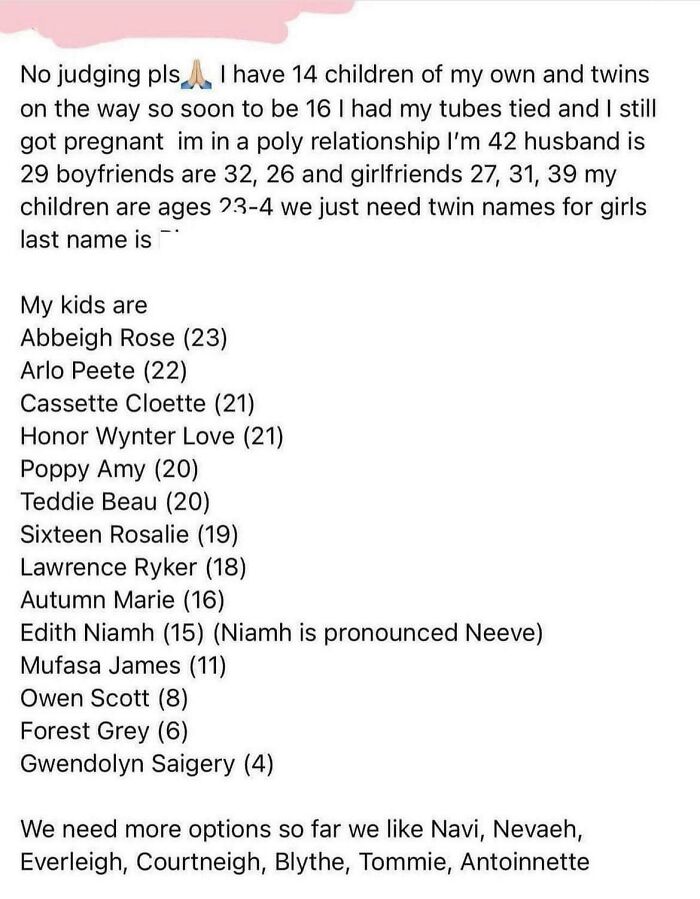 Well At Least Some Of The Kids Got Normal Names