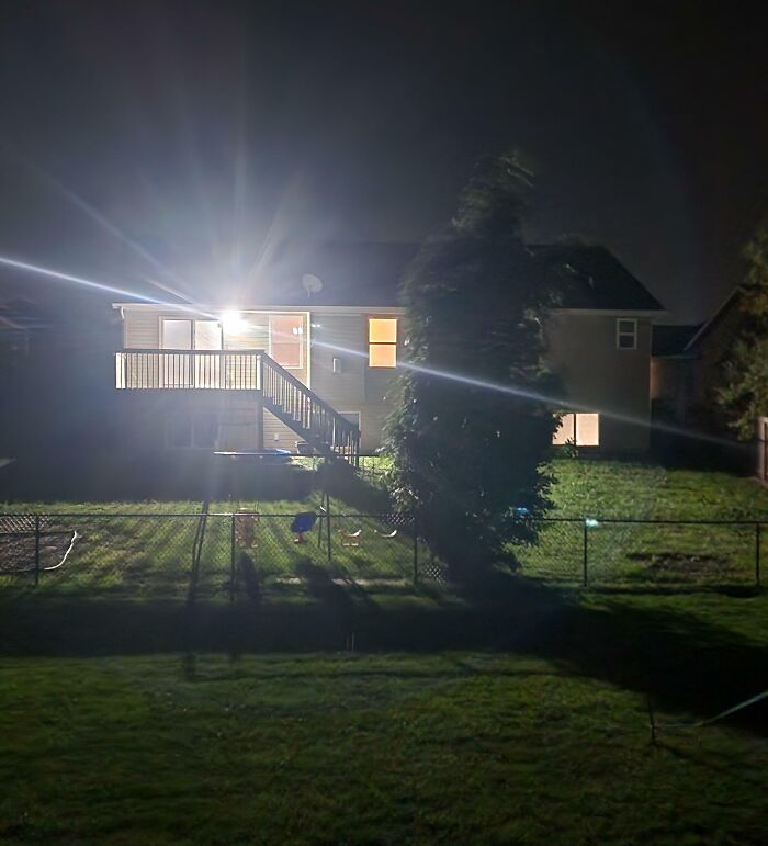 Neighbors Moved Out And Left All Their Lights On (Including The Spotlight Shining Into My Bedroom)