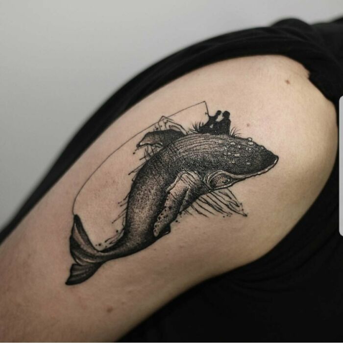 black whale memorial tattoo