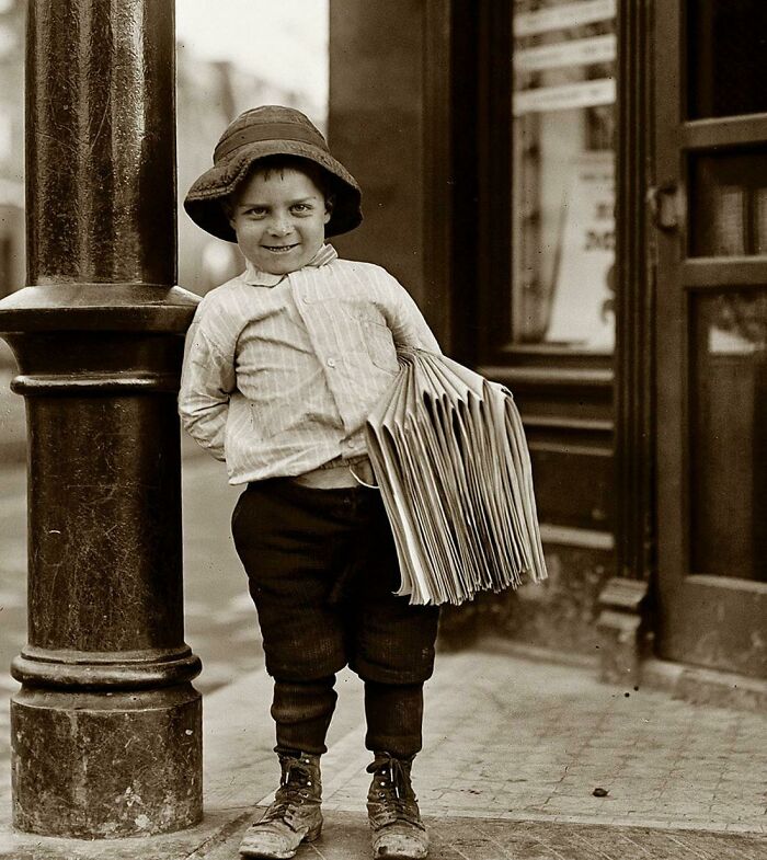 6 Year Old Paperboy, 1910