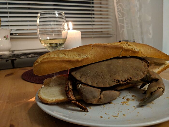 cursed crab sandwich meme