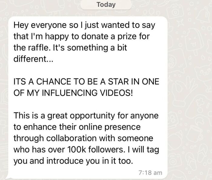 Woke Up To This Message From A Colleague In Our Group Chat. She Started Prank Videos And Has Received A Warning From Work About Some Of Her Content Too!