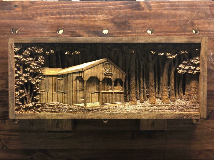 Grandpa's Cabin Carving Is All Done!