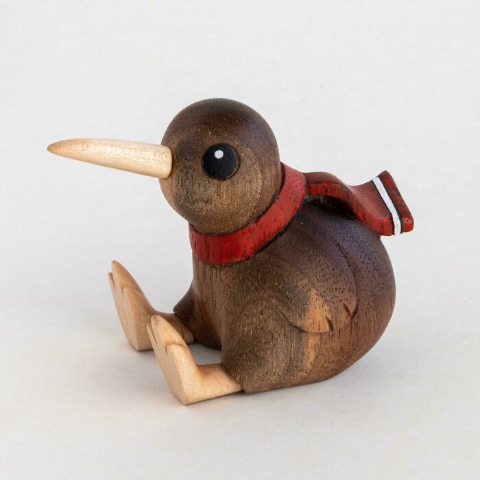 I Carved A Kiwi, His Name Is Fred And He Dreams Of Flying (Walnut And Maple)