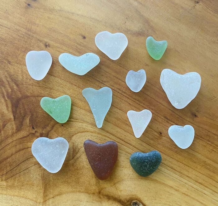 Some Hearts From 3 Days At A Glass Beach