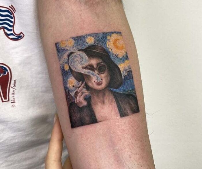 Fight Club X Van Gogh arm tattoo
