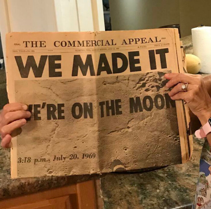 My Great-Grandmother Kept A Newspaper Of When America Landed On The Moon. Just Found It Today