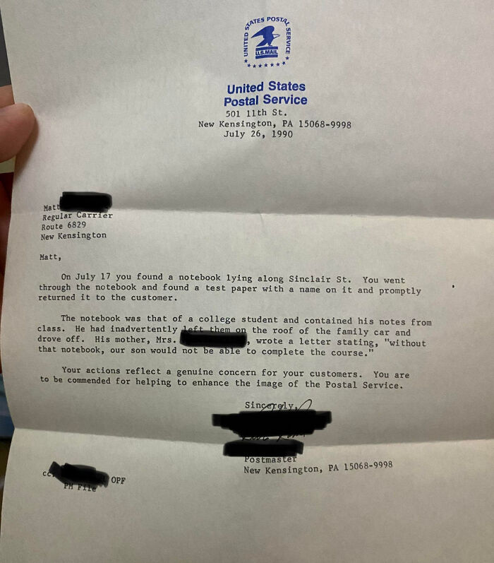 I Found A Letter From The USPS To My Dad Back In 1990