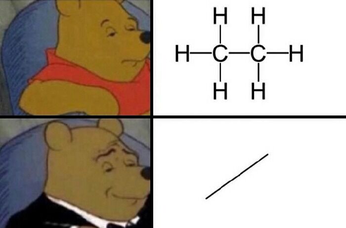 Chemistry meme about Ethane's structure 