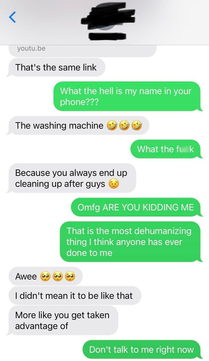 Ex Had Me In His Phone As “The Washing Machine”