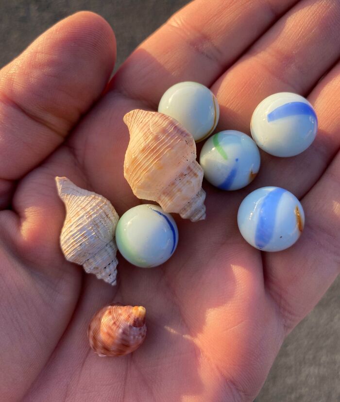 Beach Finds, Including Marbles