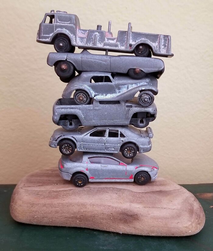 A Stack Of Toy Cars I've Found Washed Up On Beaches Over The Years