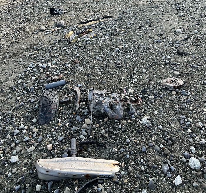 Here’s A Challenge For You. What Is This Car Mostly Buried And Deteriorated? Found On A Beach Outside Anchorage Alaska