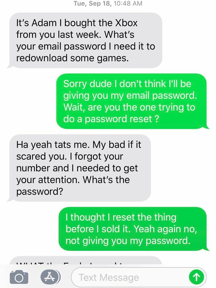 Apparently I Am A Jerk For Not Giving My Email Password To Someone I Sold My Old Xbox One To 