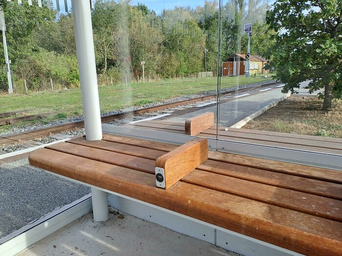 They Have A Bench With A USB Port At A Train Station In Rural France