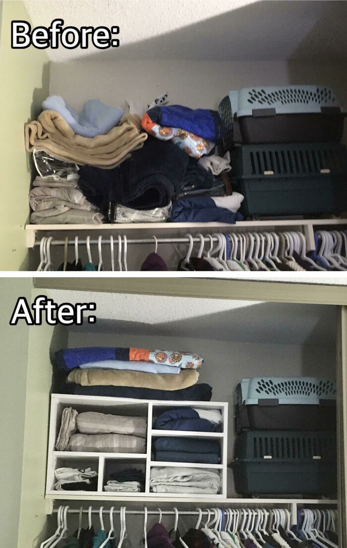 Simple Custom Shelf To Organize Sheets And Blankets