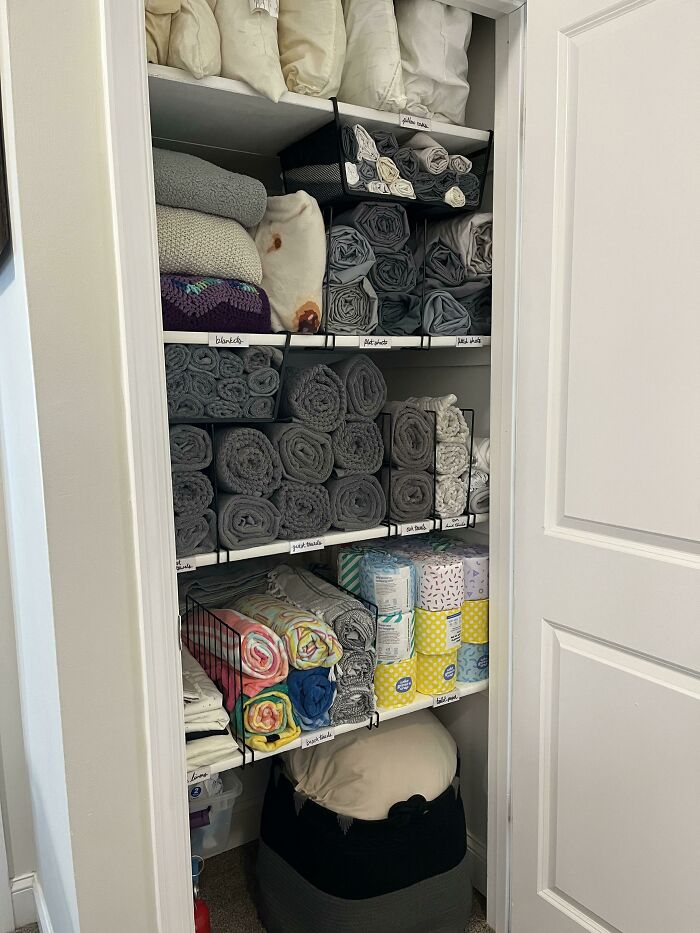 Practical Linen Closet Organization