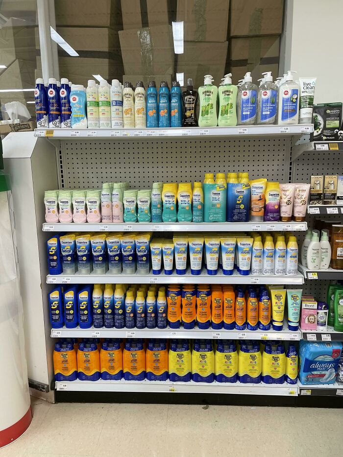 When I Organized The Sunscreen Shelves At My Work Last Year And Everything Just Fit ✨ Perfectly ✨