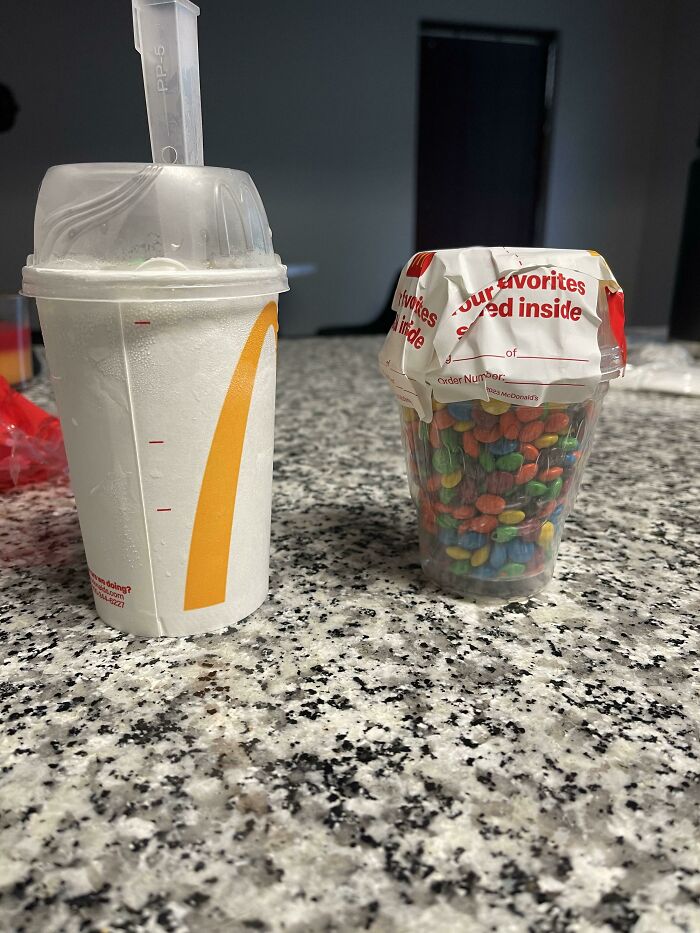 Apperantly This Is What You Get When You Order An M&m Mcflurry With Extra M&ms