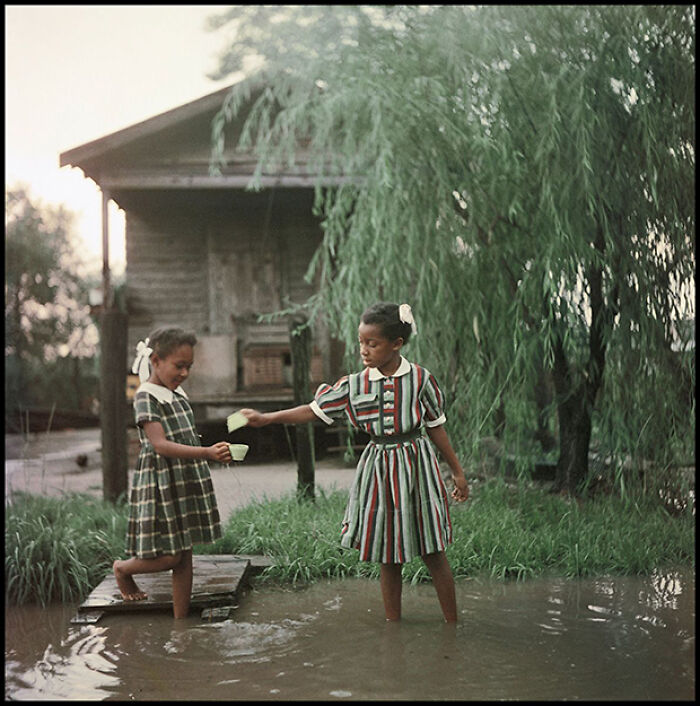 Two Children On A Bank In Alabama, 1956 