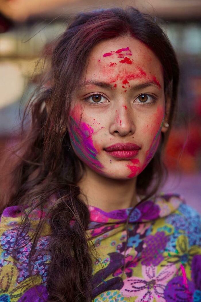 A Nepali Girl During Holi, The Festival Of Colors. Photo By Mihaela Noroc In 'The Atlas Of Beauty'
