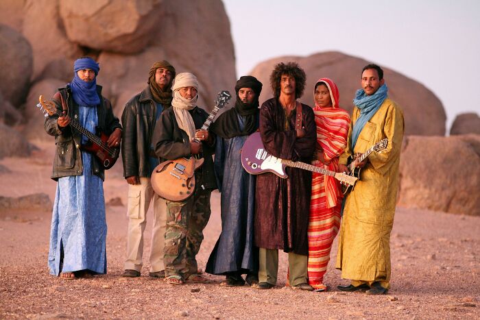 West African Exiled 'Desert Rock' Group Tinariwen. Shot By Thomas Dorn