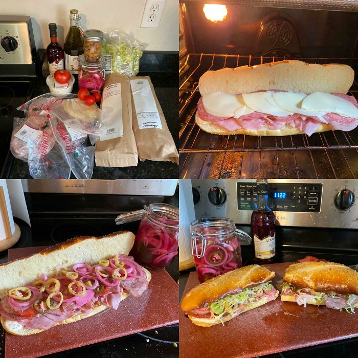 My Wife’s Out Of Town, And To Stay Sober, This Morning I Went To The Gym, Then Made The Perfect Italian Hoagie Using My Homegrown Peppers, Onions, And Tomatoes. This Is Probably The Best Sandwich I’ve Ever Eaten