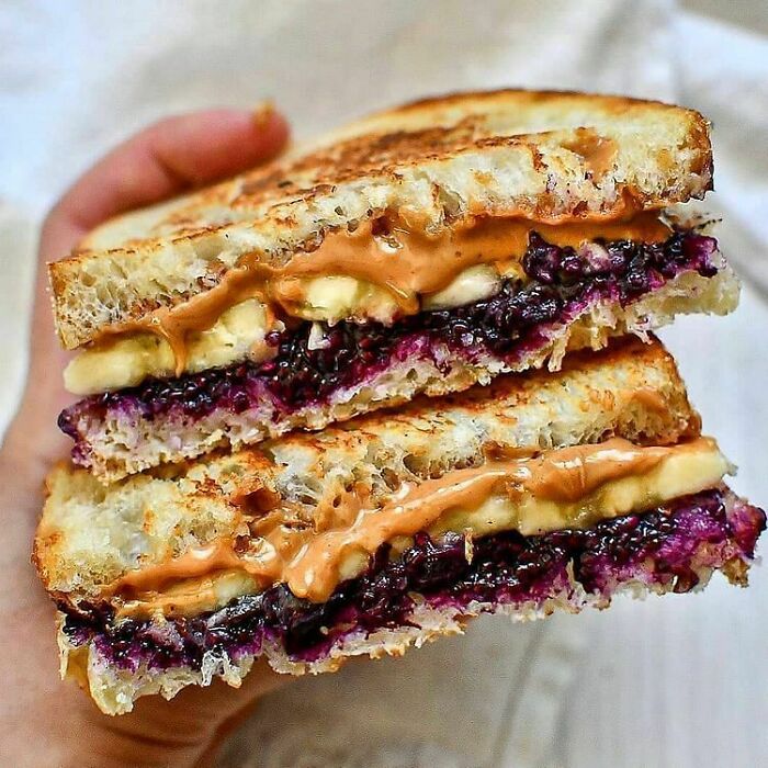 Grilled & Banana Stuffed Peanut Butter & Jelly