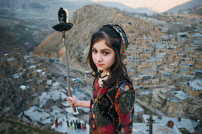 A Girl In Palangan, Kurdistan, Iran, During Annual Newroz Celebration