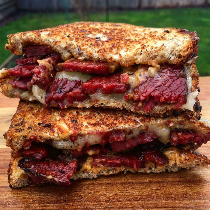 The Best Sando I Ever Made. Slow Smoked Pastrami Grilled Cheese With Dubliner