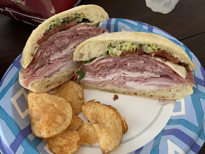 Italian Sandwich From A Local Butcher Shop. I Was So Excited To Eat This I Almost Forgot To Take A Picture