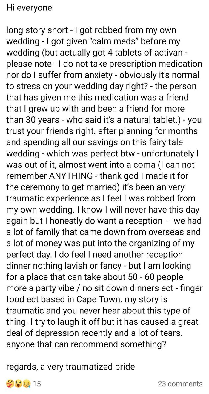 Bride Trusts The Wrong Friend And Is Robbed Of Her Wedding