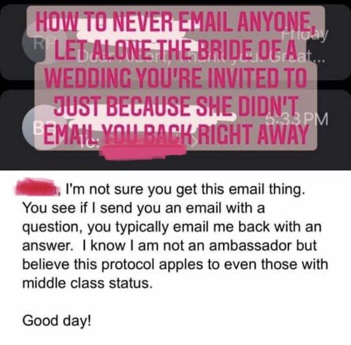 Rude Guest Insults Bride Because He Doesn’t Know How To Use The Online Rsvp System And She Didn’t Respond To His Message Instantly