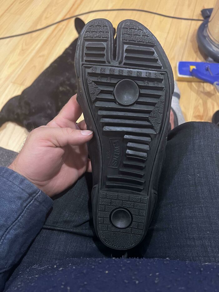 My Japanese Work Boots Have Suctions Cups On The Bottom For Walking On Ceramic Tiled Roofs