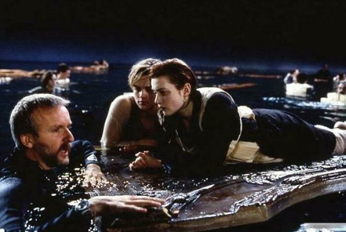 James Cameron In The Set Of Titanic