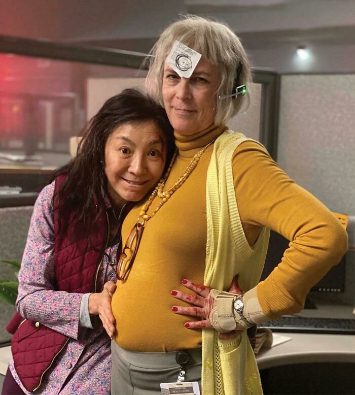 Oscar Winners Michelle Yeoh And Jamie Lee Curtis On Set Of Everything Everywhere All At Once