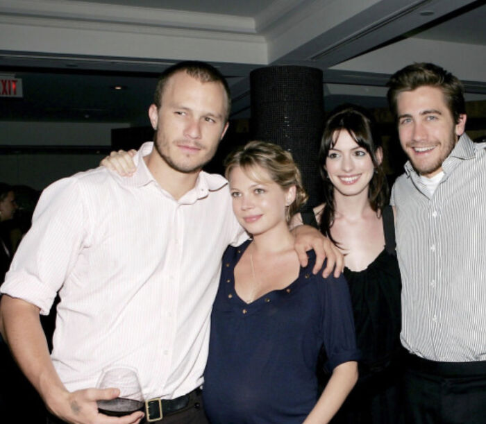 Heath Ledger (26), Michelle Williams (24), Anne Hathaway (22) And Jake Gyllenhaal (24) At The 2005 Toronto International Film Festival For Brokeback Mountain