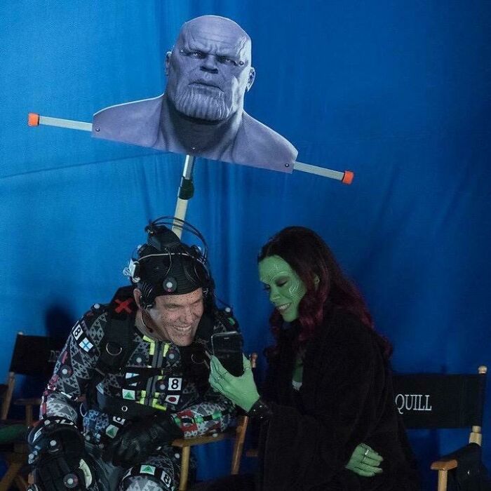 Josh Brolin And Zoe Saldana Behind The Scenes Of Avengers Infinity War