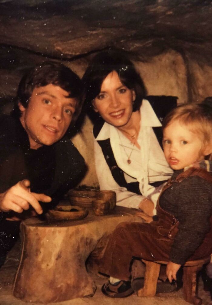 Mark Hamill, Marilou Hamill And Their Son Nathan On The Set Of "Return Of The Jedi"
