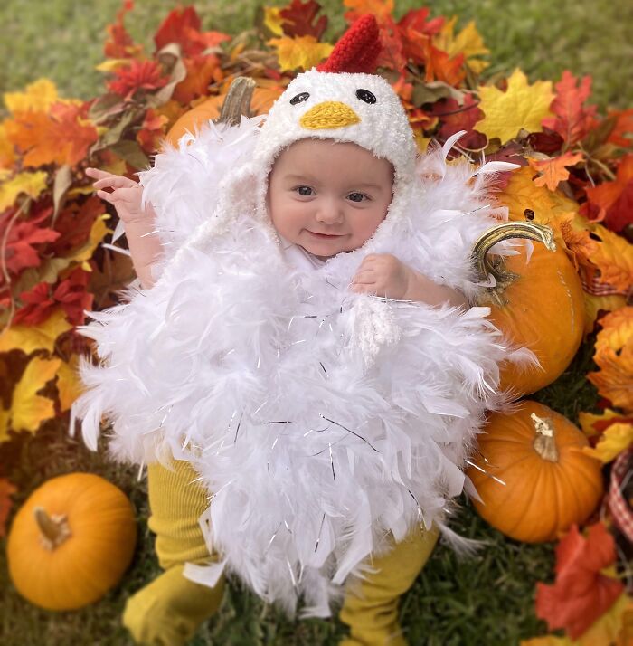 I Made My Daughter's Halloween Costume. She's Our Little Chicken Nugget