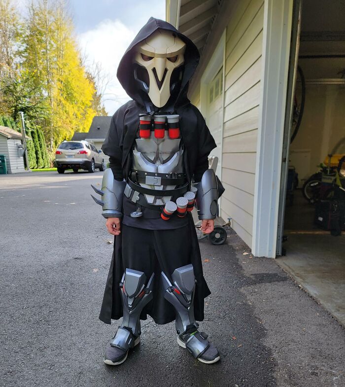 My 8-Year-Old Wanted To Be Reaper For Halloween, So I Made Him His First Cosplay. First Cosplay I Have Ever Made, And Now I'm Hooked