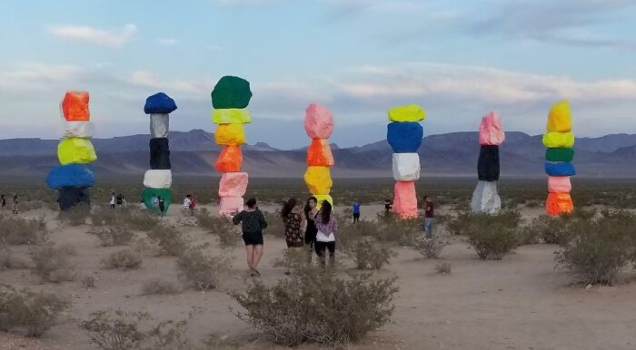 This Bizarre Art Project In The Desert, 40 Miles Outside Of Las Vegas. People For Scale