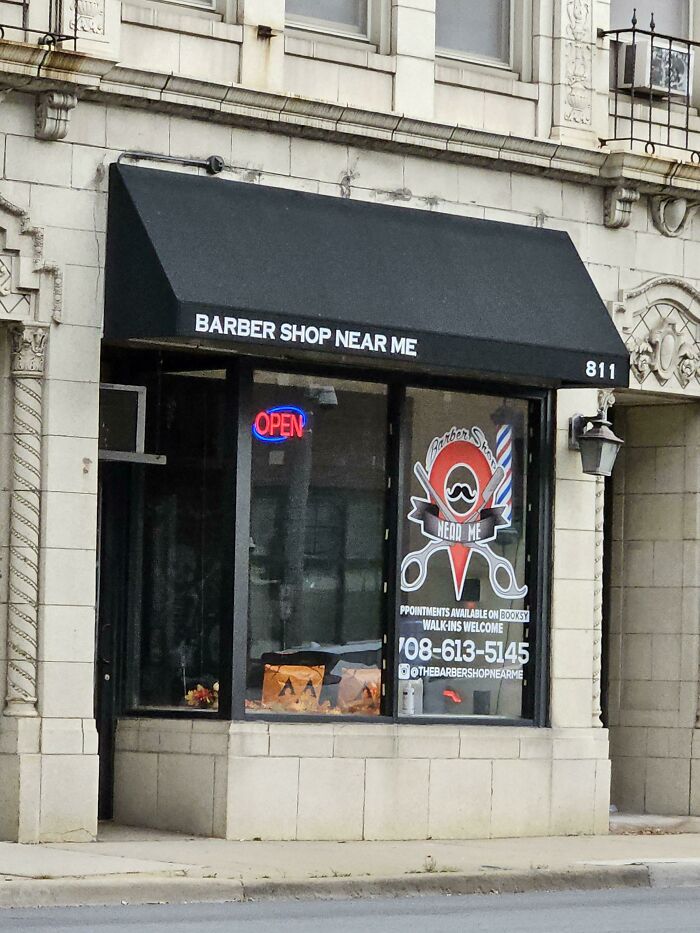 New Barbershop Down The Street From Me Seems To Be Trying Some SEO
