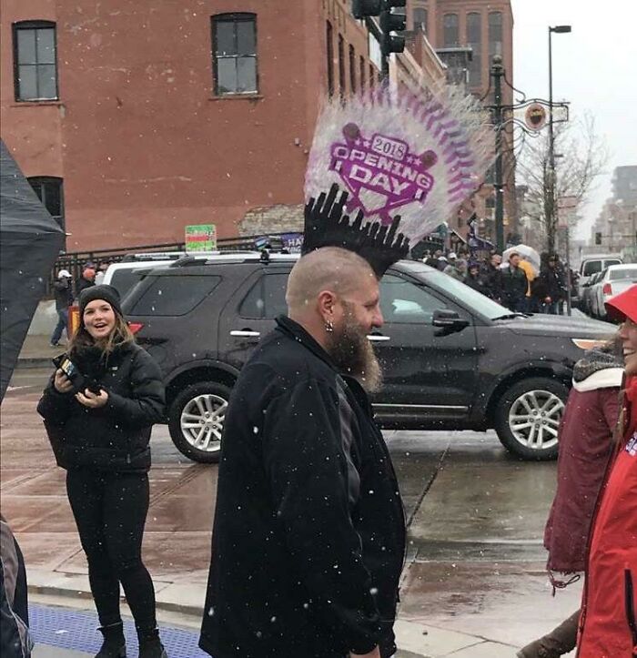 This Guy’s Mohawk Today In Downtown Denver
