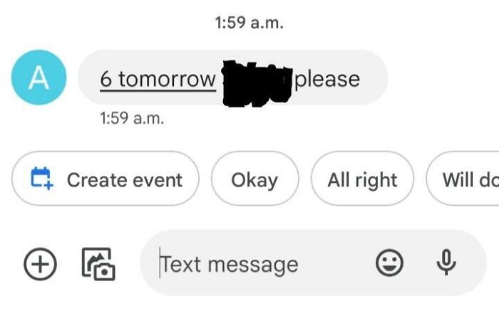 Boss Decided Not To Tell Me In Person To Come In On Sunday When He Had The Chance To Do So During My Working Hours On Saturday, And So, I Was Awakened By This Message