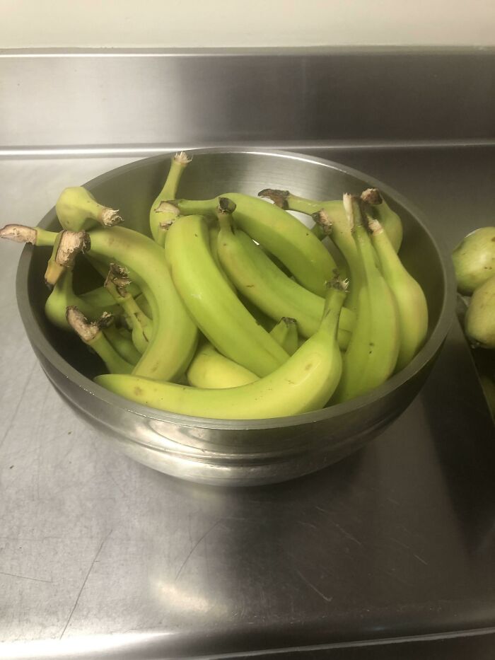 Every Weekend My Employer Provides Something In The Break Room For Free To Show Employee Appreciation. This Weekend: Unripe Bananas